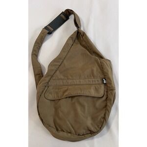 AmeriBag Classic Healthy Back Bag Tote Distressed‎ Nylon Brown Sling Bag